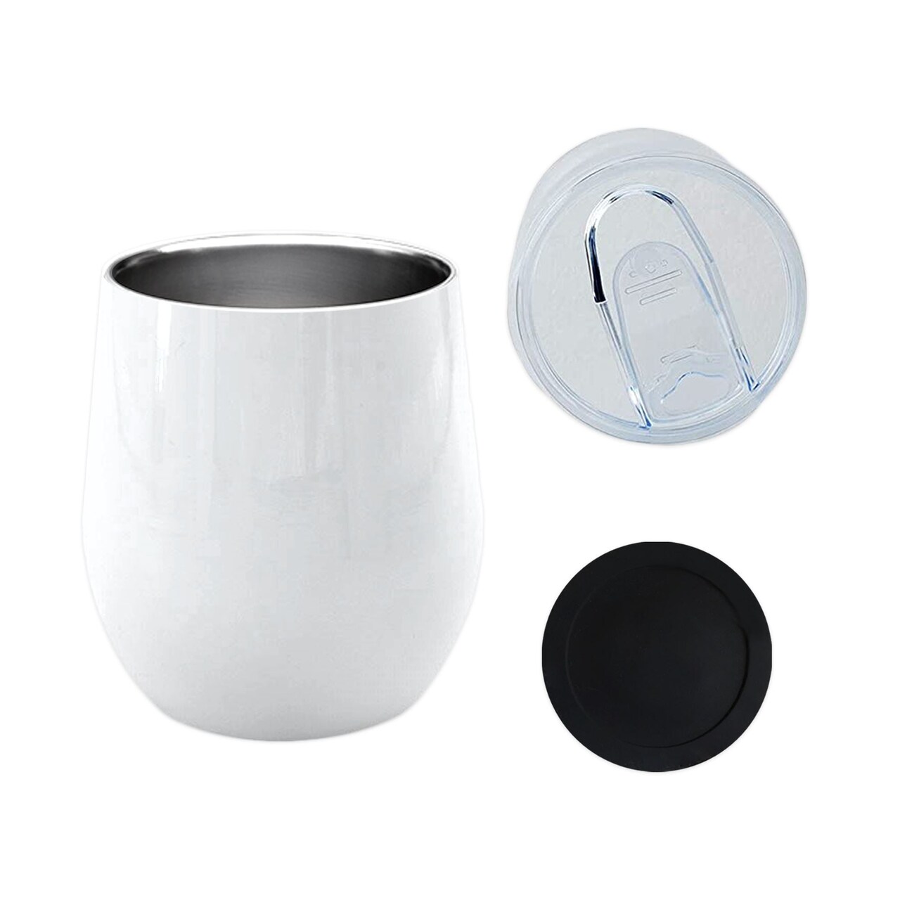 ProSub 12oz Premium AAA Wine Tumbler Stemless Sublimation Blanks - White